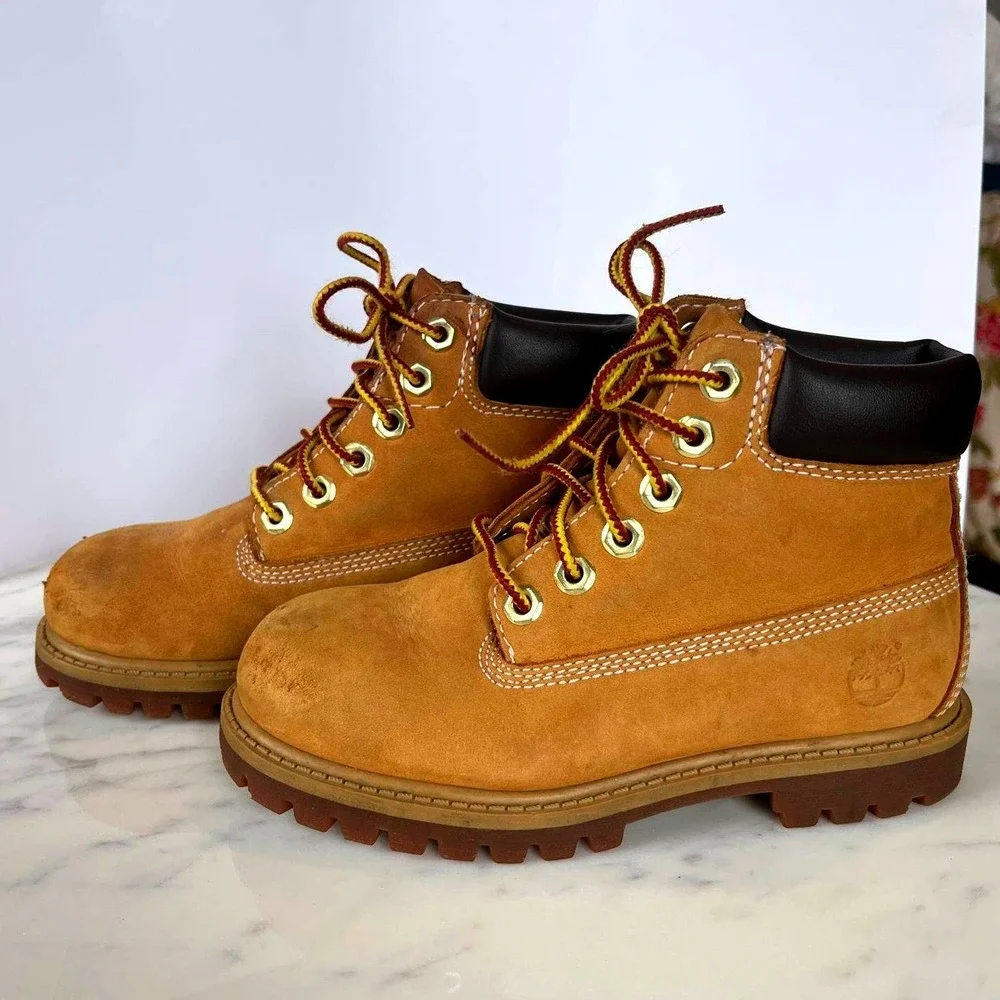Timberland Toddler's Premium 6-Inch Waterproof‎ Boots Wheat Nubuck Sz 11T 12809M